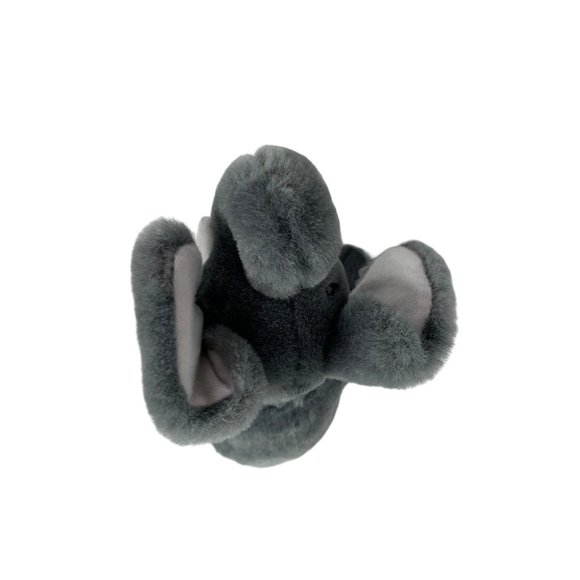 K and M Plush Stuffed Animal Toy Gray Trunk Up 8 in wide 5.5 in Tall - Picture 2 of 4